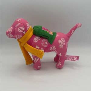 Victoria's Secret PINK Mini Dog - Pop Pink Green Backpack & Yellow Scarf